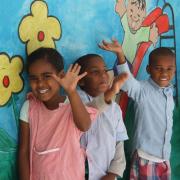 Kinder aus einem Kindergarten auf Santo Antão